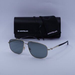 Montblanc MB0069S 002 Aviator Sunglasses - Black/Gold/Green